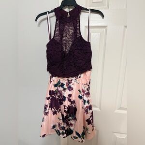 Jodi Kristopher Plum Lace Dress